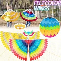 Kids Bird Animal Wings Cosplay Costume Girls Boys Cape Dress With Mask Cosplay Halloween Costumes Party Accessories