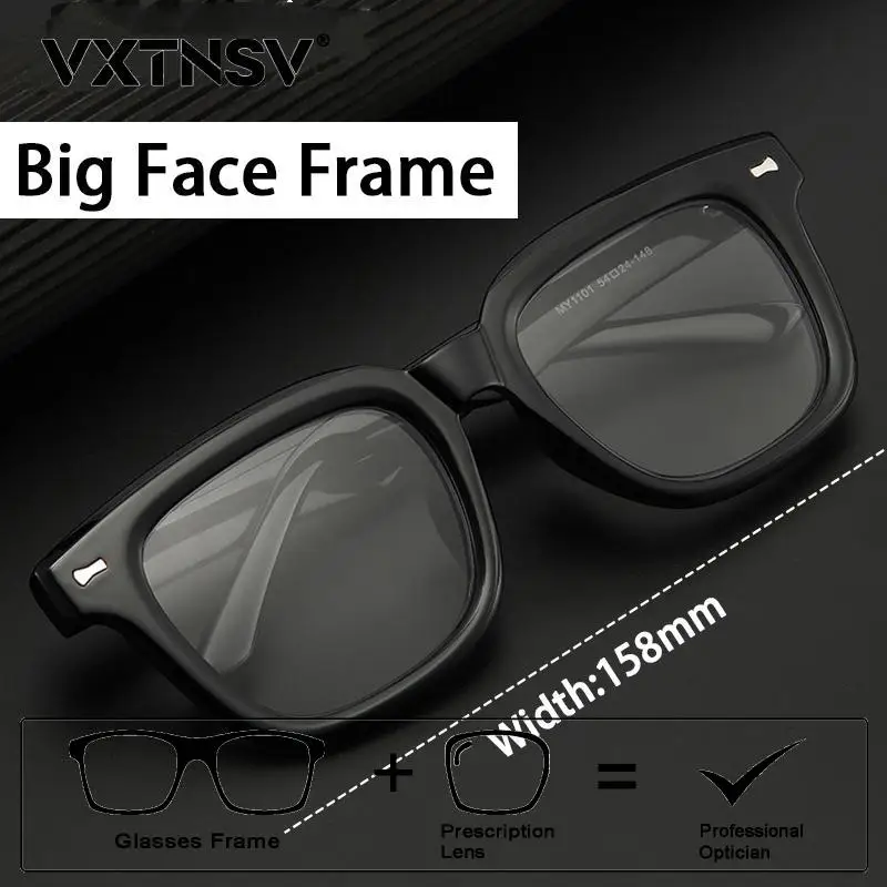 

VXTNSV 160mm Large Size Anti Blue Light Reading Glasses Ultralight TR90 Men Women Prescription Glasses Photochromic Eyeglasses