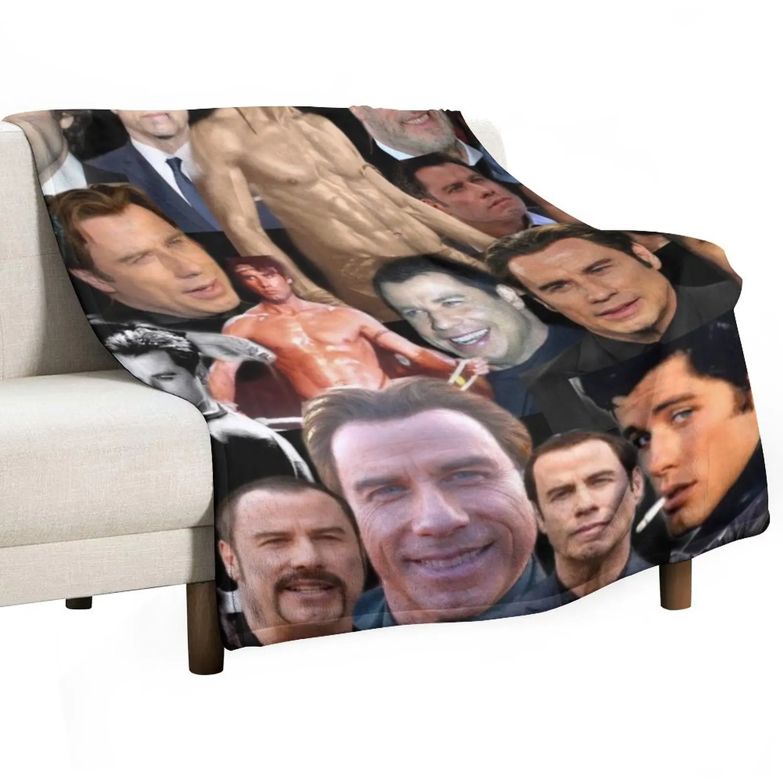 

john travolta colllage Throw Blanket manga Luxury St Bed covers Winter beds Blankets