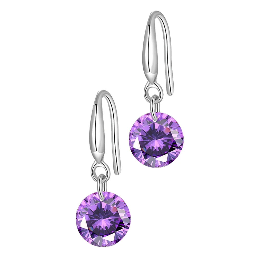 

Single Diamond Simple Zircon Studs Silver Ear Hooks Fashion Female Decorative Earrings Jewelry Long Style Party Gifts