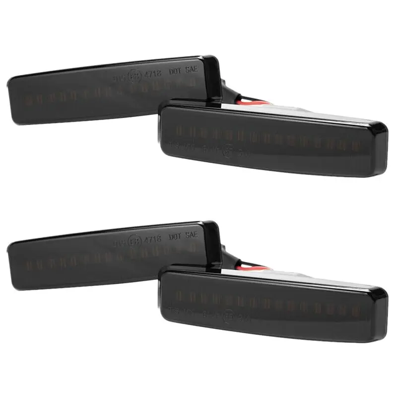

4X LED Side Marker Light Dynamic Smoked Turn Signal For-BMW E39 5ER 1995-2003