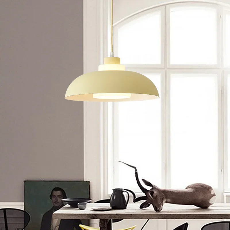 Nieuwe Nordic Led Hanglamp Creatieve Macaron Vliegende Schotel Armaturen Bars Slaapkamers Nachtkastjes Klaslokalen Restaurants Kroonluchter