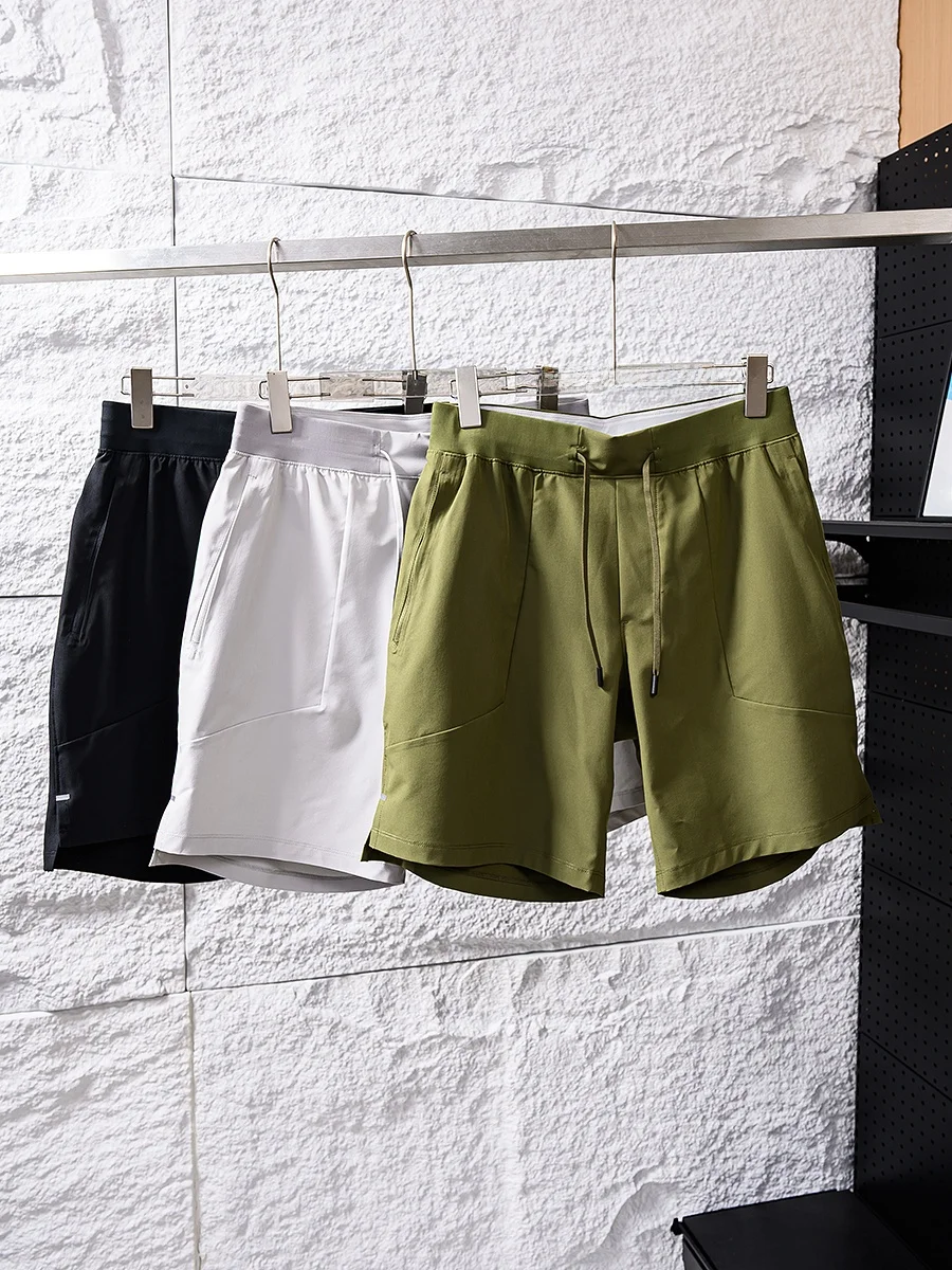 

Unisex Comfortable Lightweight Breathable Sporty Casual Shorts Summer Pure Color Trendy Men's Women's Straight Leg mid Waist