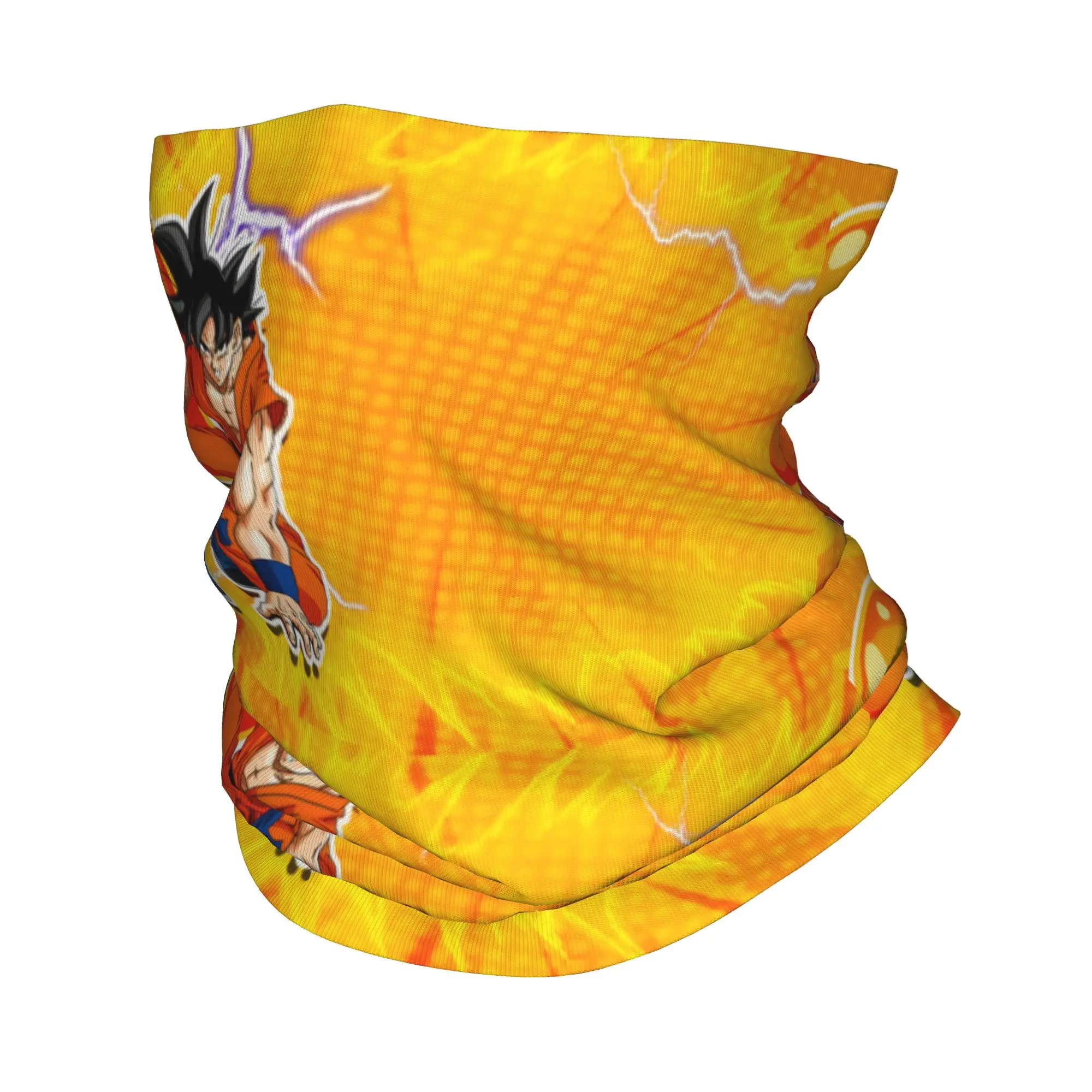 Custom Goku Anime Bandana Neck Gaiter for Hiking Cycling Men Women Wrap Scarf Cute Cartoon Balaclava Warmer