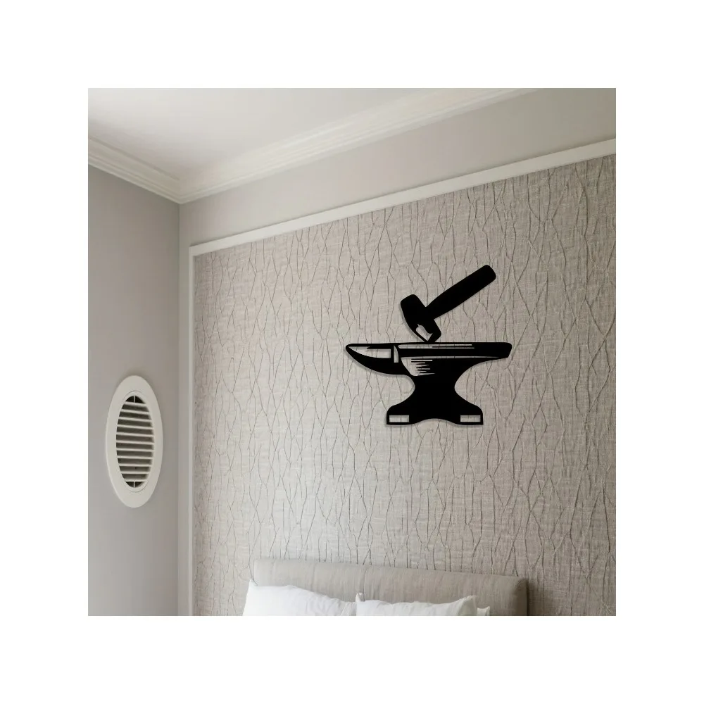 CIFbuy Metal Wall Art Wrought Iron Anvil Silhouette Rustic Craftsmanship Decor for Home & Workshop