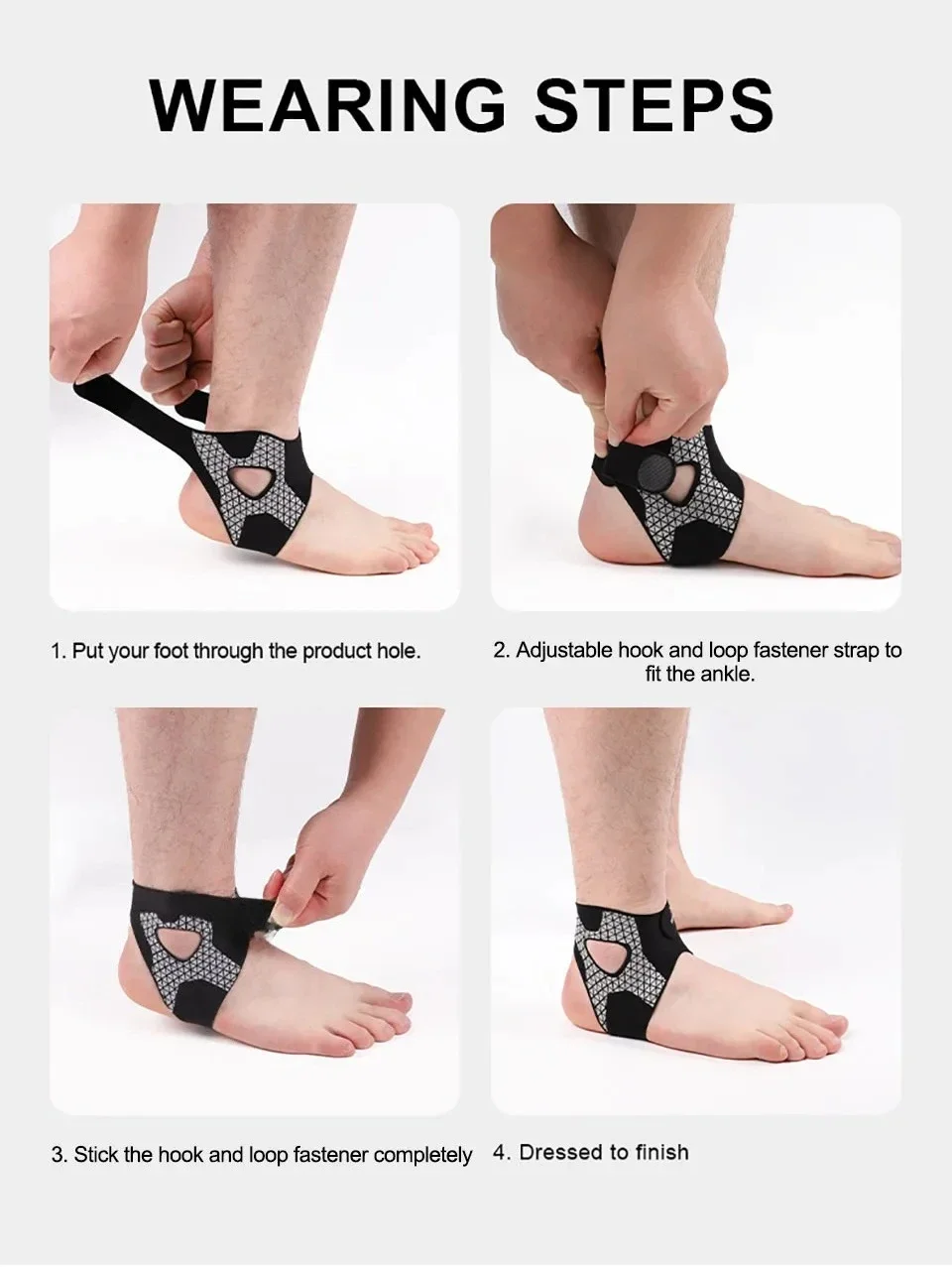 1–10 Stück S/M/L dünner Knöchelstützgurt, verstellbare Fersenverriegelung, atmungsaktiver Sportschutz zur Vermeidung von Verstauchungen, Gelenkstabilität – Detail 8