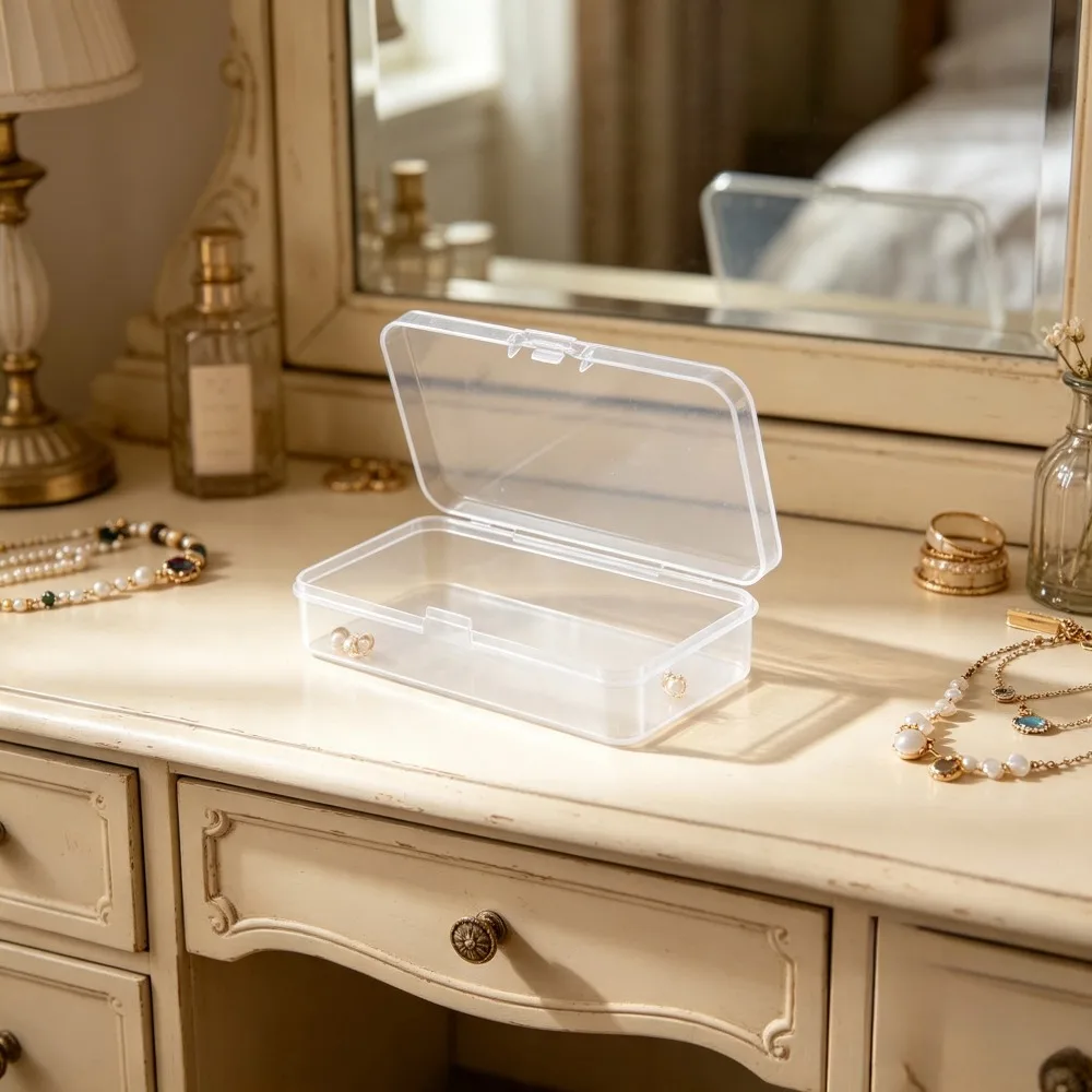 Clear Plastic Storage Organizer Box, Divided Compartment Case for Jewelry Beads Electronic Components Small Parts