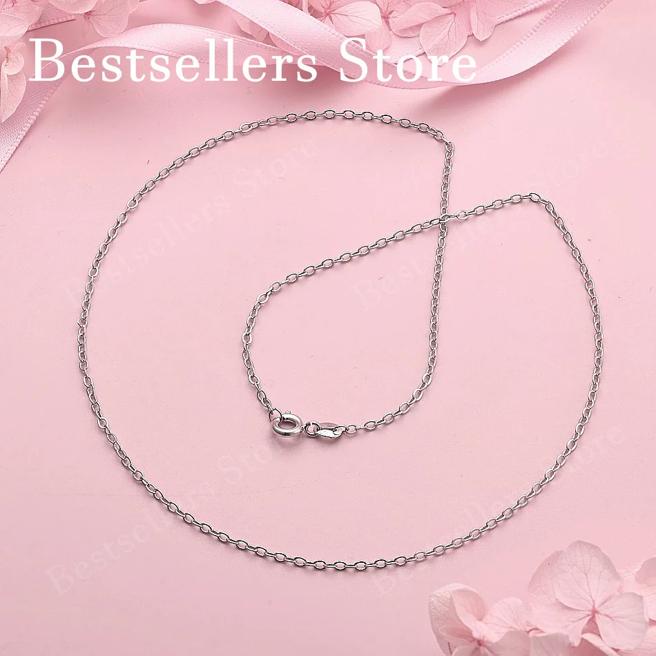 

925 Sterling Silver 18-inch Simple O-Chain Necklace for Women, Fashionable and Charming Wedding Party Jewelry