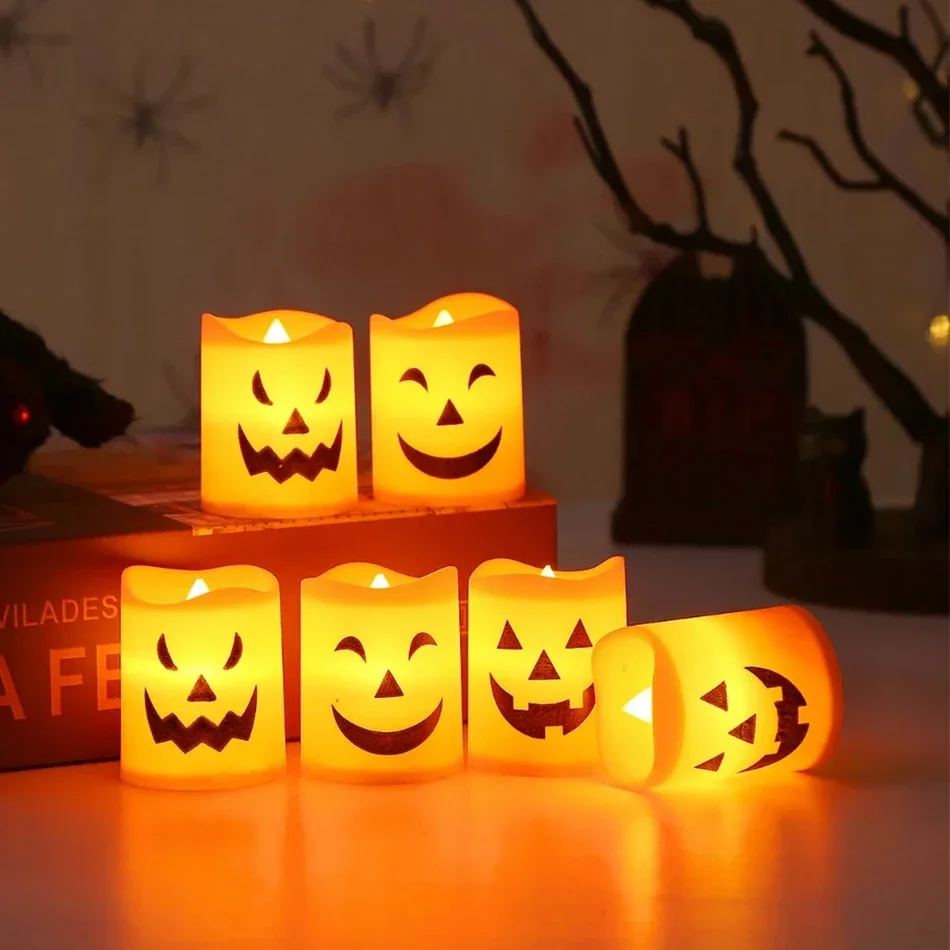

- Halloween Party LED Pumpkin Lantern Light Home Decor Candle Lamp Haunted House Horror Props Kids Gift Supplies