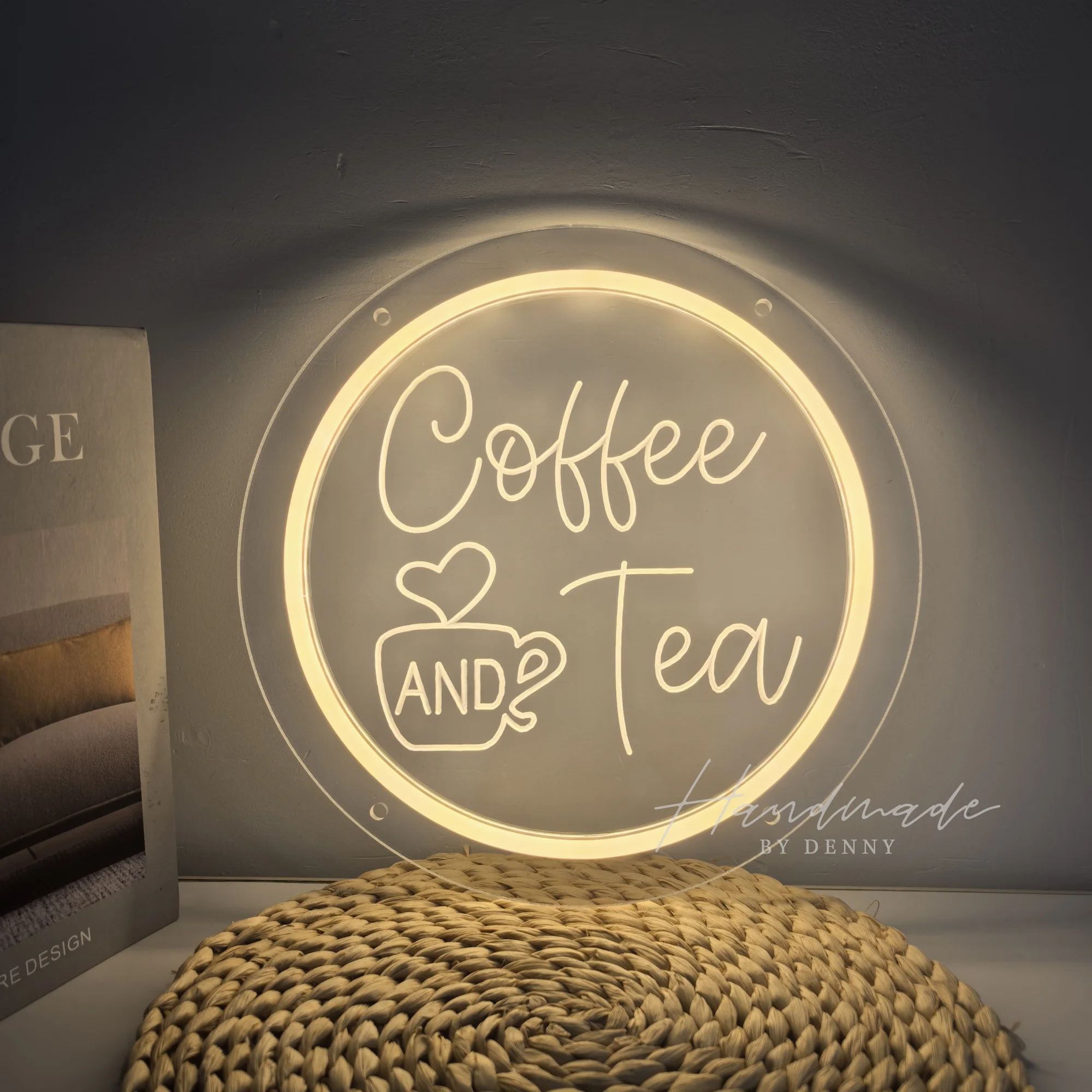

Неоновая вывеска «Кофе и чай» для декора стен - Теплый белый свет для кофейни, чайной, домашнего декора - Декор для кофейного бара