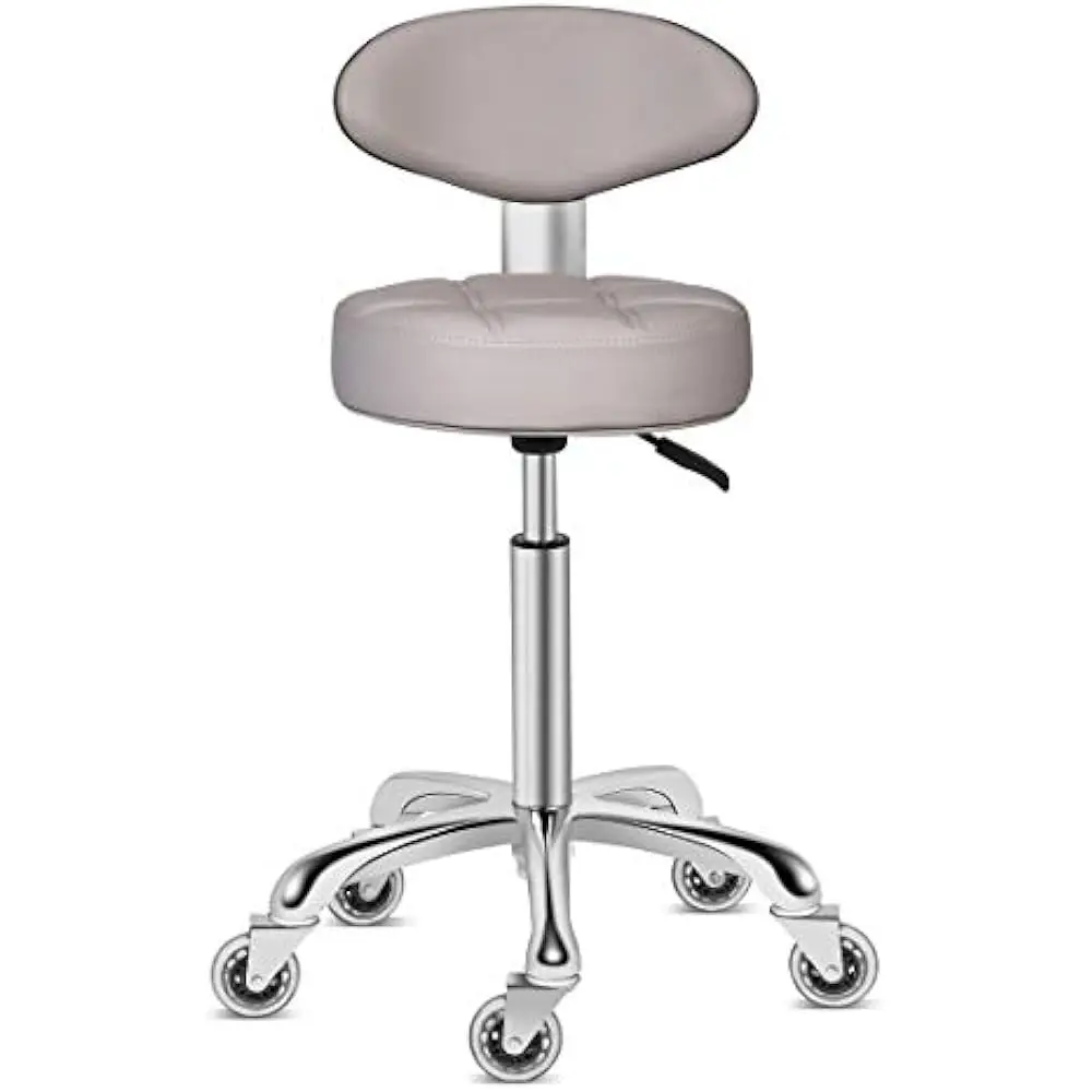 

Swivel Stool Chair Adjustable Height with a backrest, Heavy Duty Hydraulic Rolling Metal Stools, Bar Stool