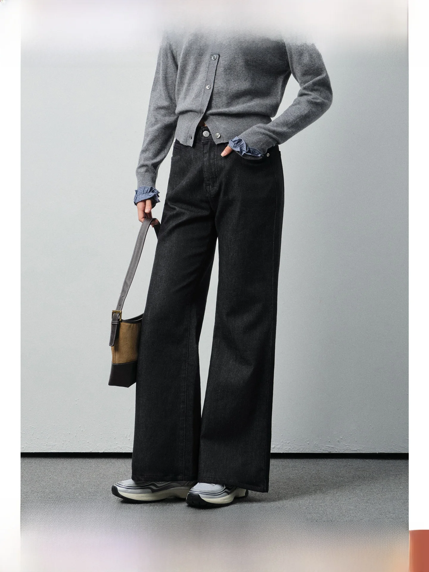 High Waist Wide Leg Jeans plus Size Women's Spring New Sle Slimming Pants Casual Loose Fit ket Detail Full Body Coverage