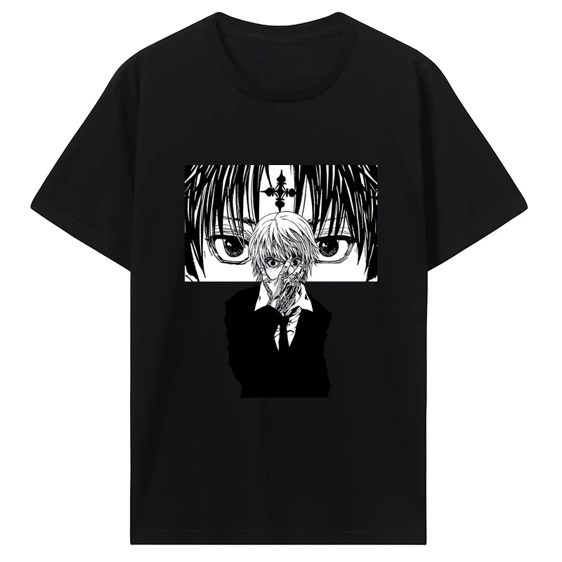 

Хлопковая футболка унисекс из японского аниме Kurapika Harajuku, уличная повседневная футболка, нейтральная футболка с короткими рукавами и графикой, одежда в стиле аниме