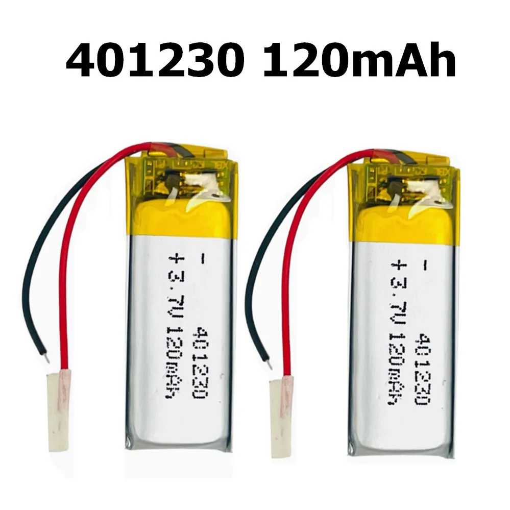 

2Pcs 3.7V 120mAh 401230 Li-Polymer Battery For Sony NWZ-W202 W252 W262 SBH70 SBH80 Earphone MP3 Bluetooth Headset Blank Slate