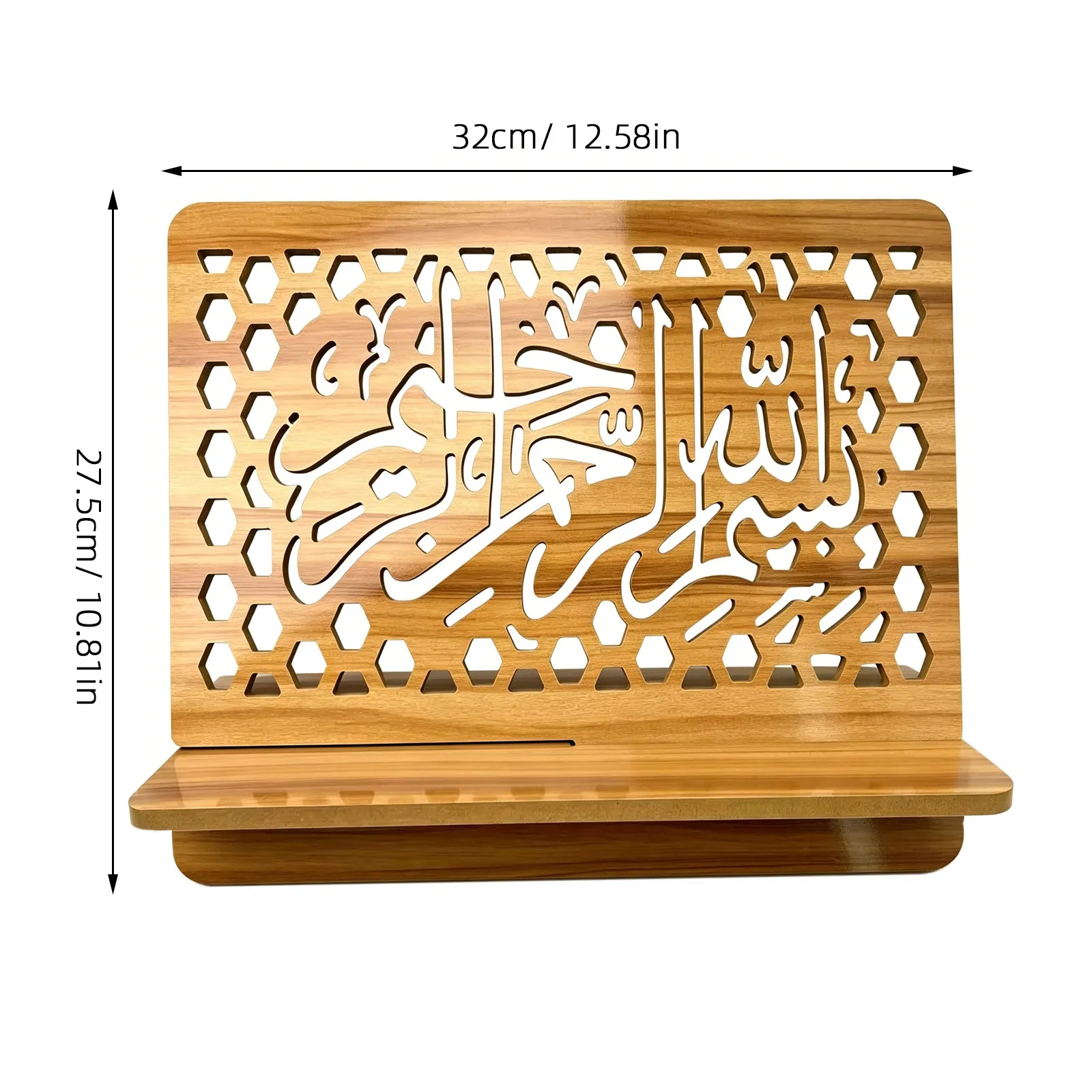 Hand Carved Wooden Bible Reading Stand Quran Holder Book Rack Decorative Shelf for Prayer Study Decorative Bible Stands