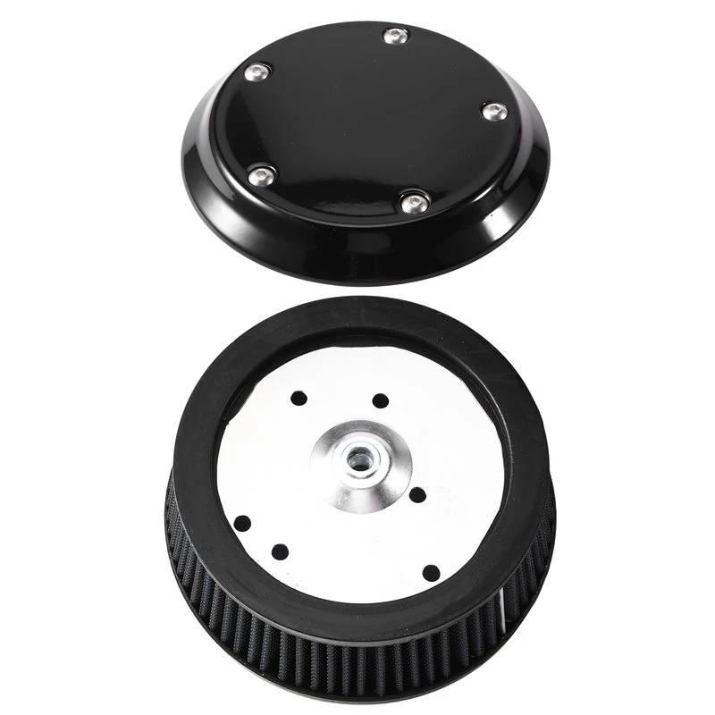 【Top Sale !!】Motorcycle Black Air Cleaner Cove & 6 Hole Filter Element For Harley Dyna Softail Touring 1999-2016 Trike 08-16