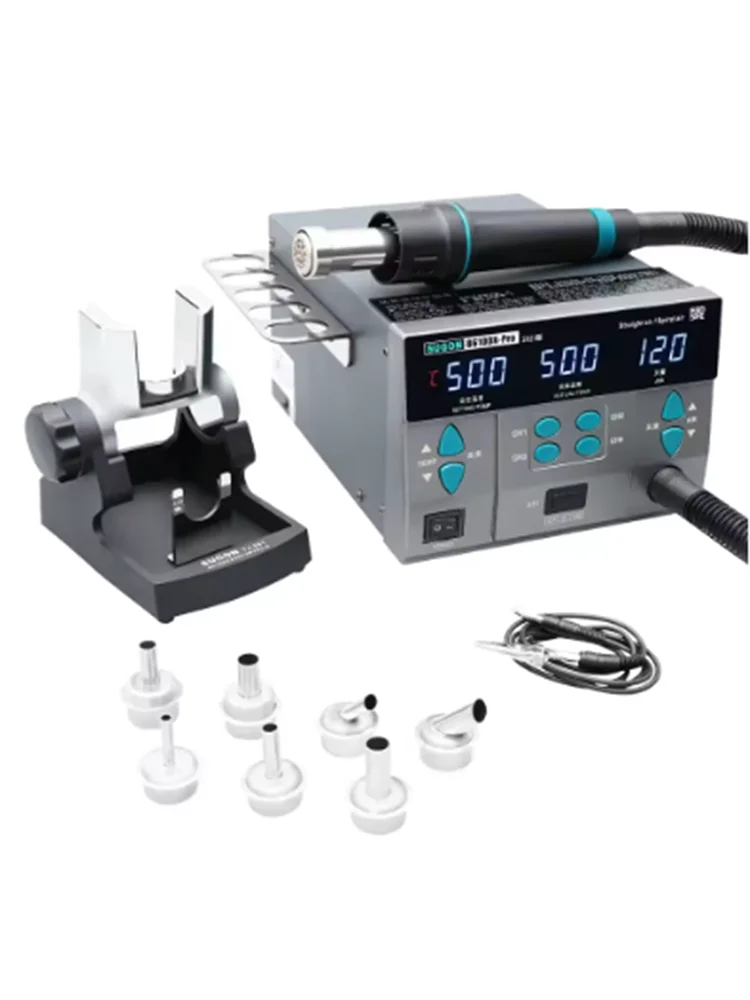 SUGON 8610DX Pro 1000W Hot Air Rework Station Microcomputer Digital Display BGA Rework Station Curved Nozzle Welding Repair Tool