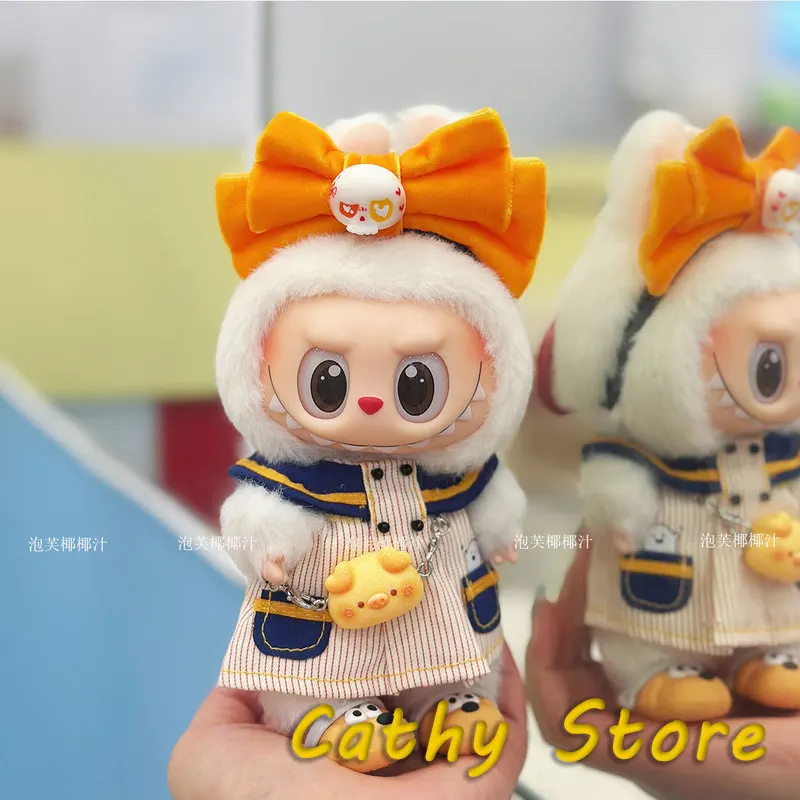 

For Labubu V1 V2 V3 Vinyl Doll Clothes Pendant Heart Pounding Macaron Cute Dresses Summer Clothes Decoration Accessories Gifts