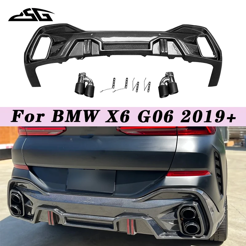 

Carbon Fiber Rear Bumper Lip Diffuser For BMW X6 G06 2019+ Car Rear Lip Spoiler Splitter Body Kit Car Accessories