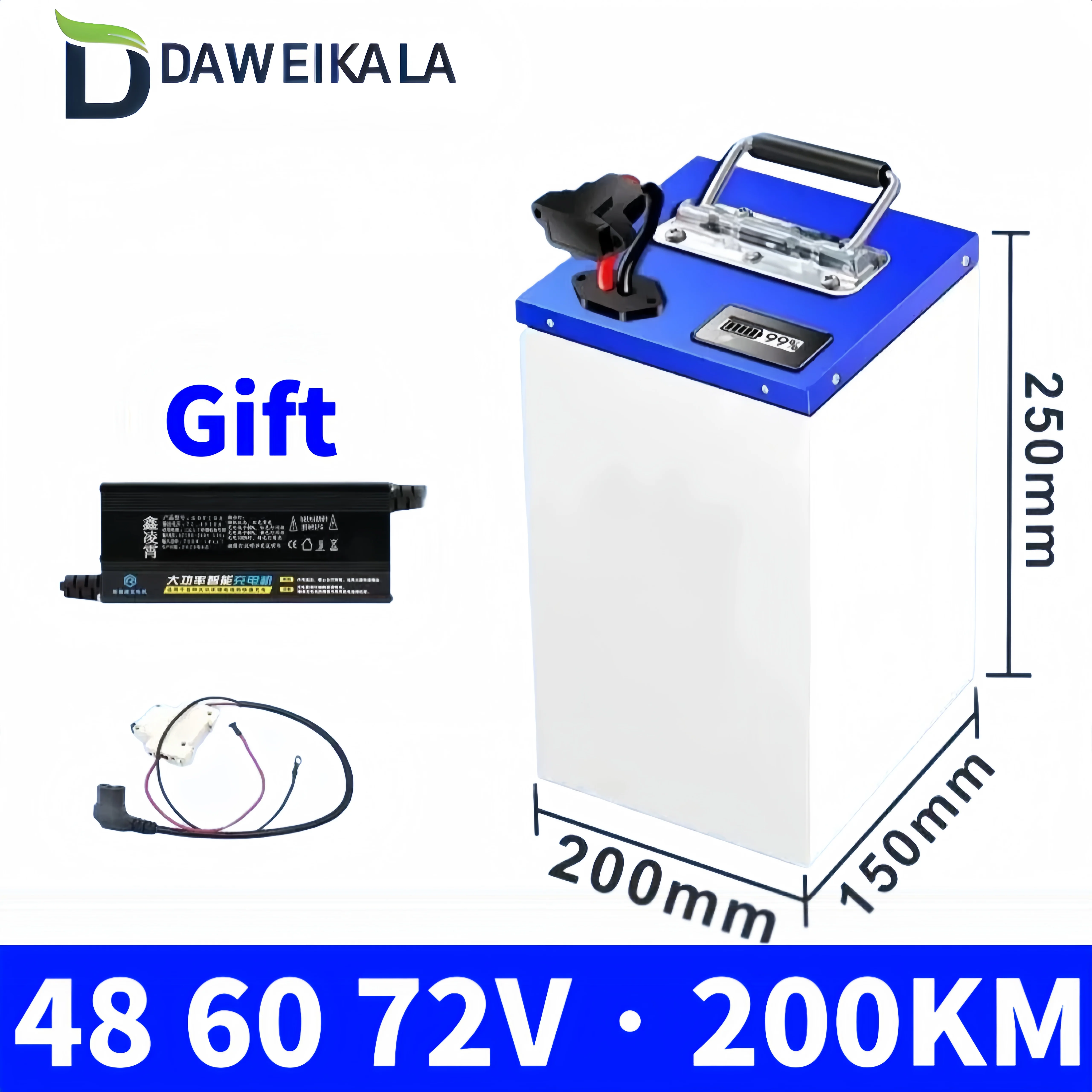 48V60V 72V Lifepo4 Lithium-ion Battery,100Ah large capacity and A Range of 200 Kilometers,Used for electric motorcycle tricycles