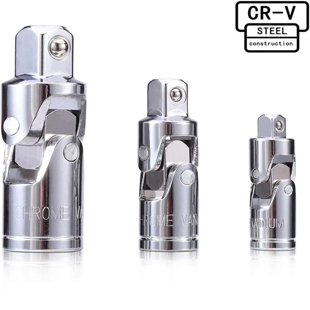 

7 Pcs Adapter Universal Joint Socket CRV Steel Bendable Socket Wrench Set Extension 1/4" 3/8" 1/2" Drive Socket Converter