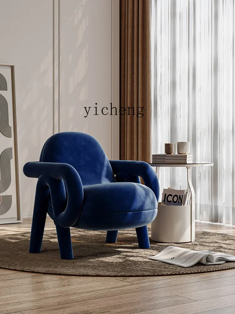 b-4Mid-Ancient Creative Leisure Single-Seat Sofa Chair B & B Balcony Lambswool Chair