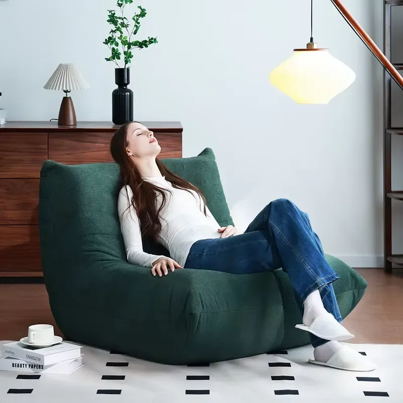 Memory Foam Bean Bag Chair Cover for Compression Sofa Giant Lazy Corner Couch Adult Fabric Replacement Compatible with ODM