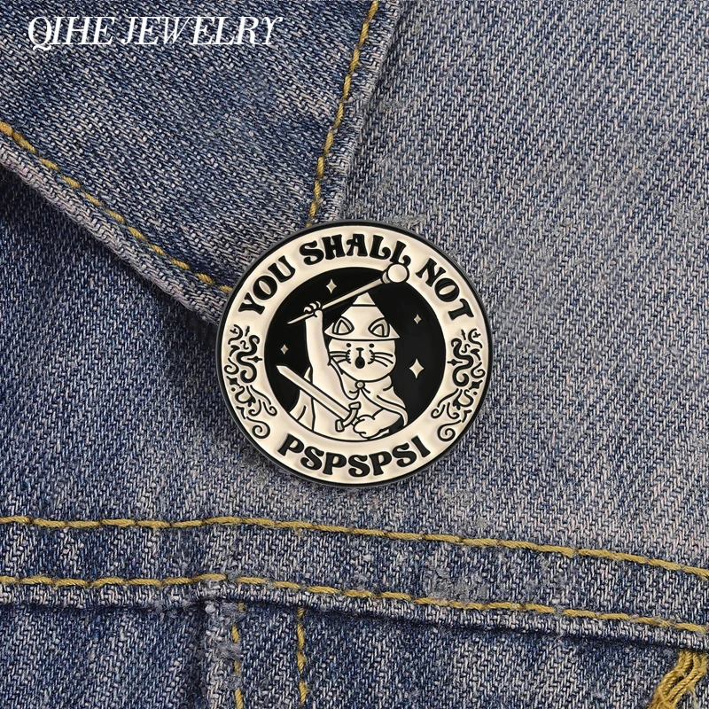 Fantasia punk feiticeiro gato broche esmalte pinos você não vai psps por tobe fonseca broches mochila lapela crachá diversão jóias presentes
