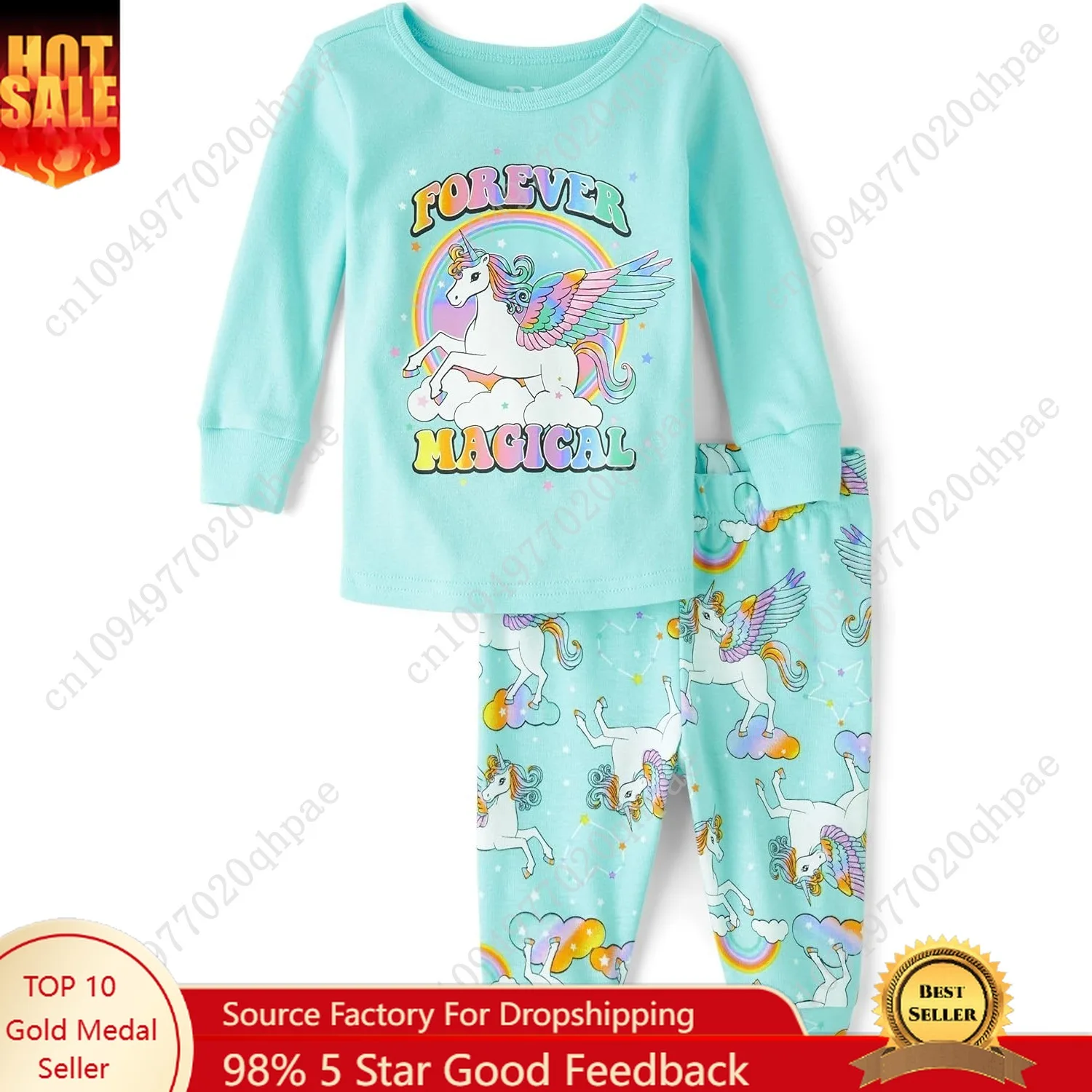 

The Children's Place baby-girls And Toddler Long Sleeve Top and Pants Snug Fit 100% Cotton 2 Piece Pajama Set