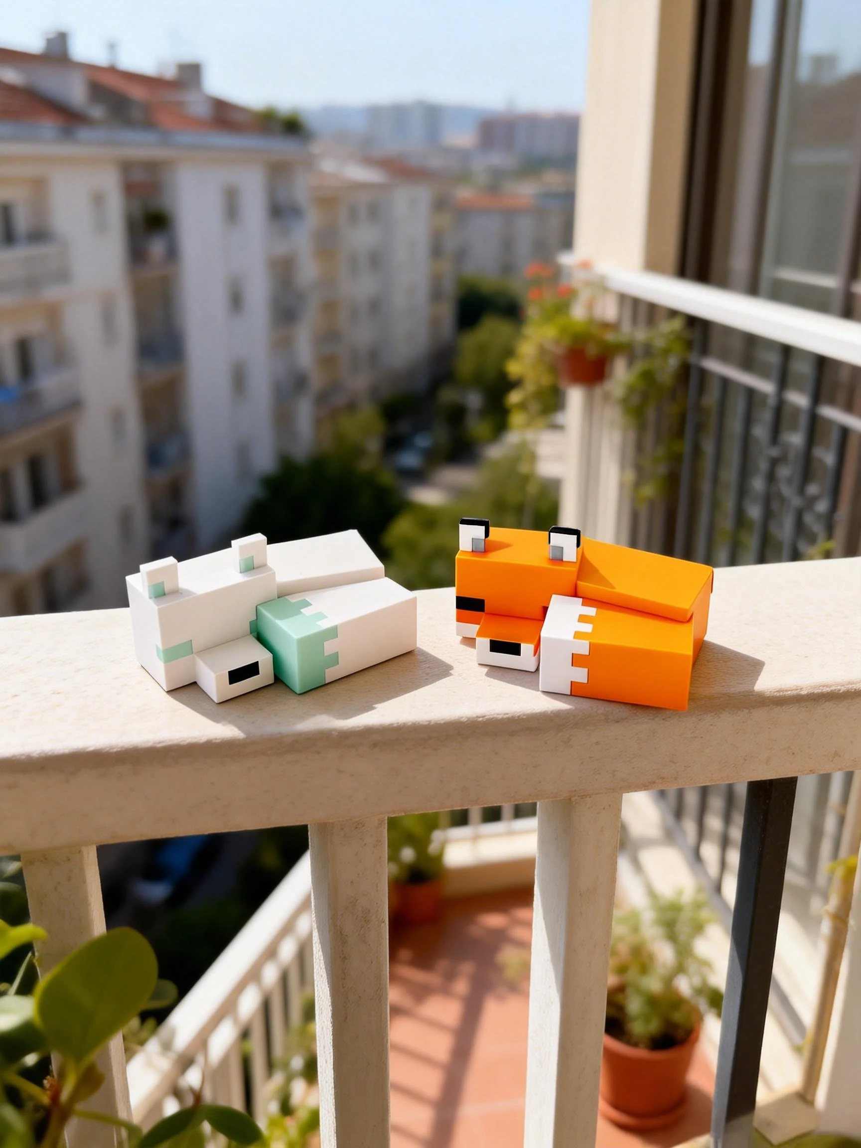 2 Pieces - 3D Printed Sleeping Cube Fox Figurines, Indoor and Outdoor Table Decorations, Wedding, Birthday, Christmas, New Year Gifts, Party Favor Fillers