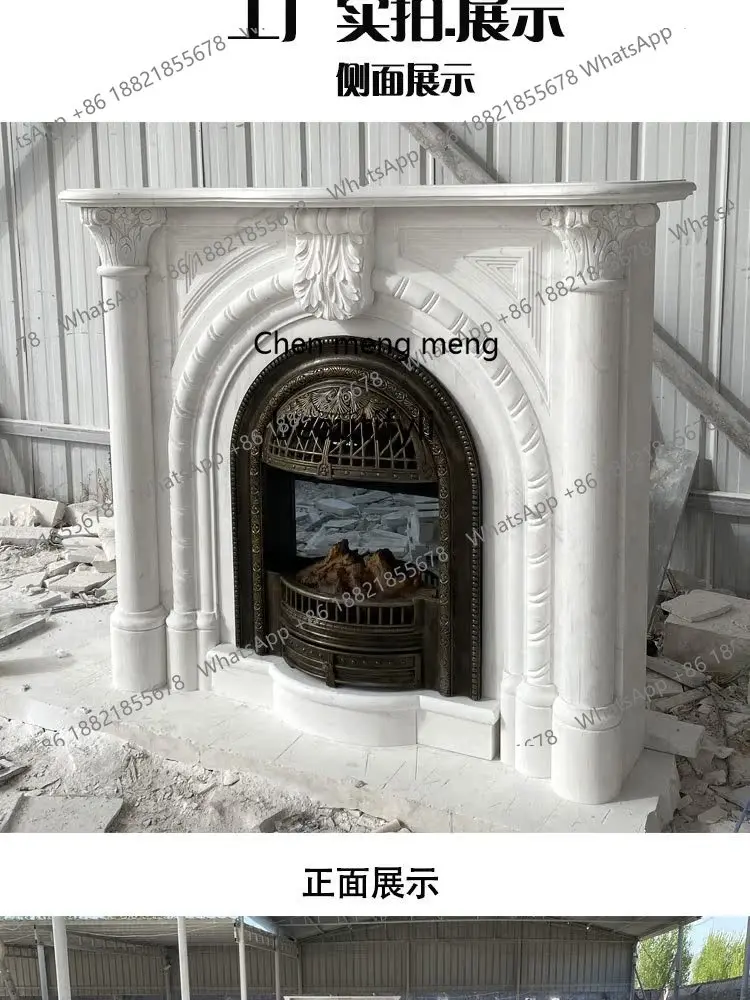 

Y183Marble mantel European arch interior decoration cabinet white marble stone customization