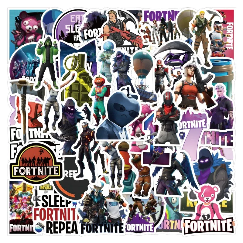 55 pegatinas de grafiti de Fortnite para maleta, portátil, ordenador, taza de agua, guitarra, decoración DIY, juguete clásico
