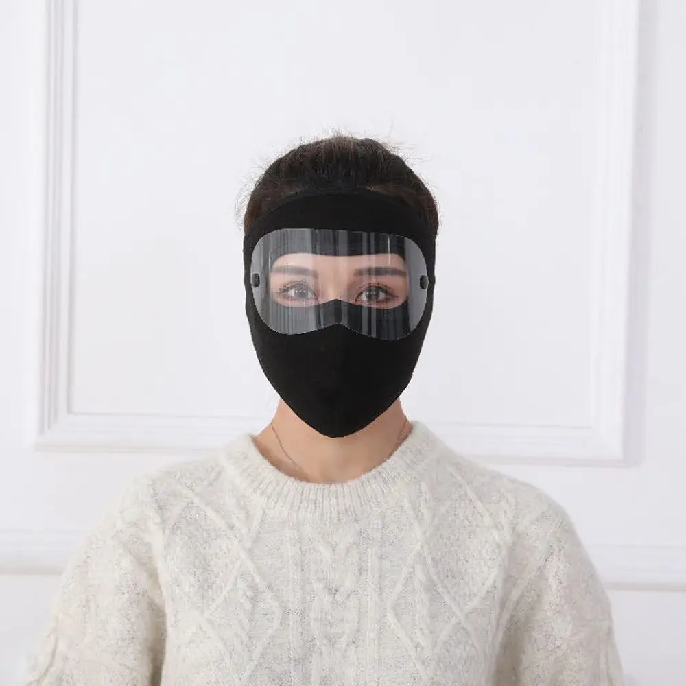 

Women Outdoor Sport Windproof Balaclava Anti Dust with HD Glasses Riding Hat Fleece Face Shield Hood Caps Cycling Cap Face Mask