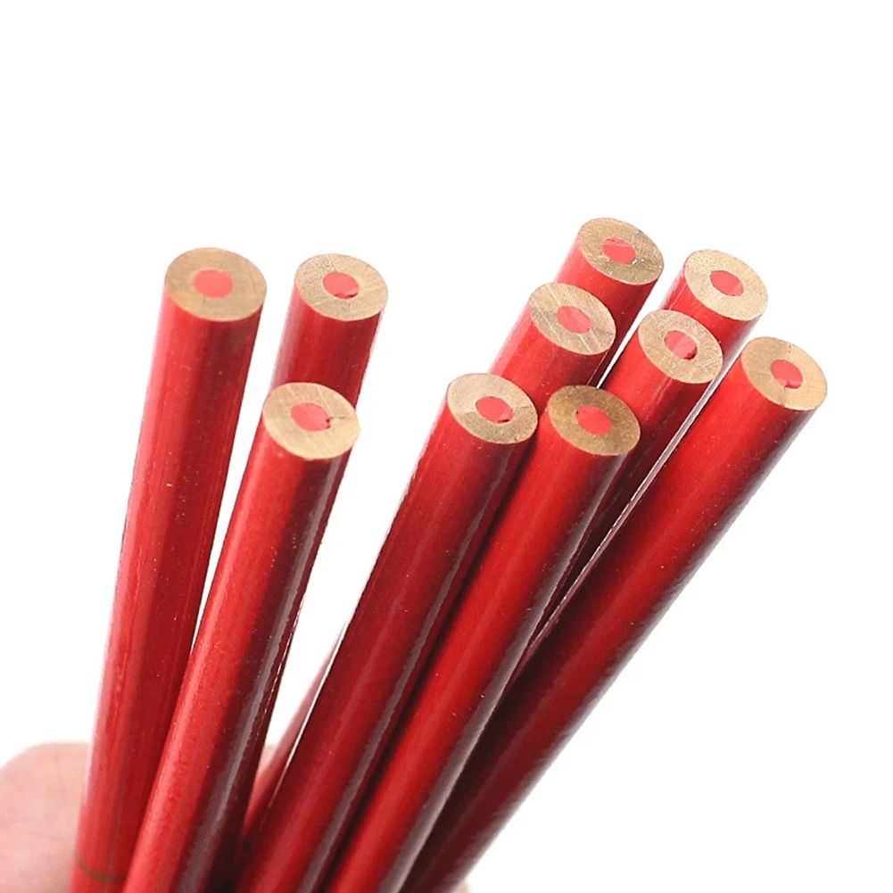 10PCS Double Colored Pencils Carpenter Special-Purpose Pencils Drawing Pencil Woodworking Hand Tools Ellipse Mark Pen