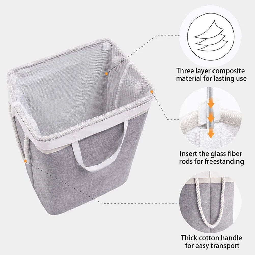 

Sturdy Foldable Laundry Basket for Clothes and Sundries Heavy Duty Storage Organizer Home Use Dirt Clothes Hamper Compact Design