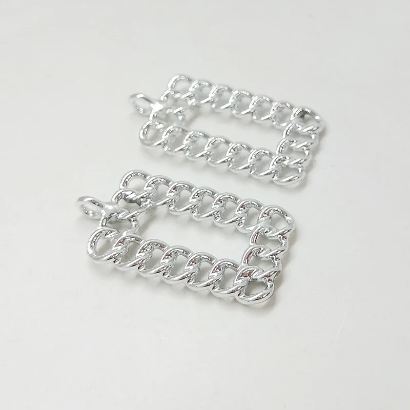 جديد 32*17 مللي متر 8 قطعة/حقيبة عالية الجودة سبائك الزنك سلاسل مستطيل Charms قلادة ل القرط قلادة مجوهرات اكسسوارات #4