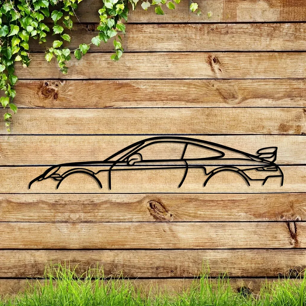 911GT3 Metall-Silhouetten-Wandkunst, 1 Stück Kreative Eisenkunst-Heimdekoration, Innen-/Außenbereich Garagenwanddekoration, Garagenwandbehang