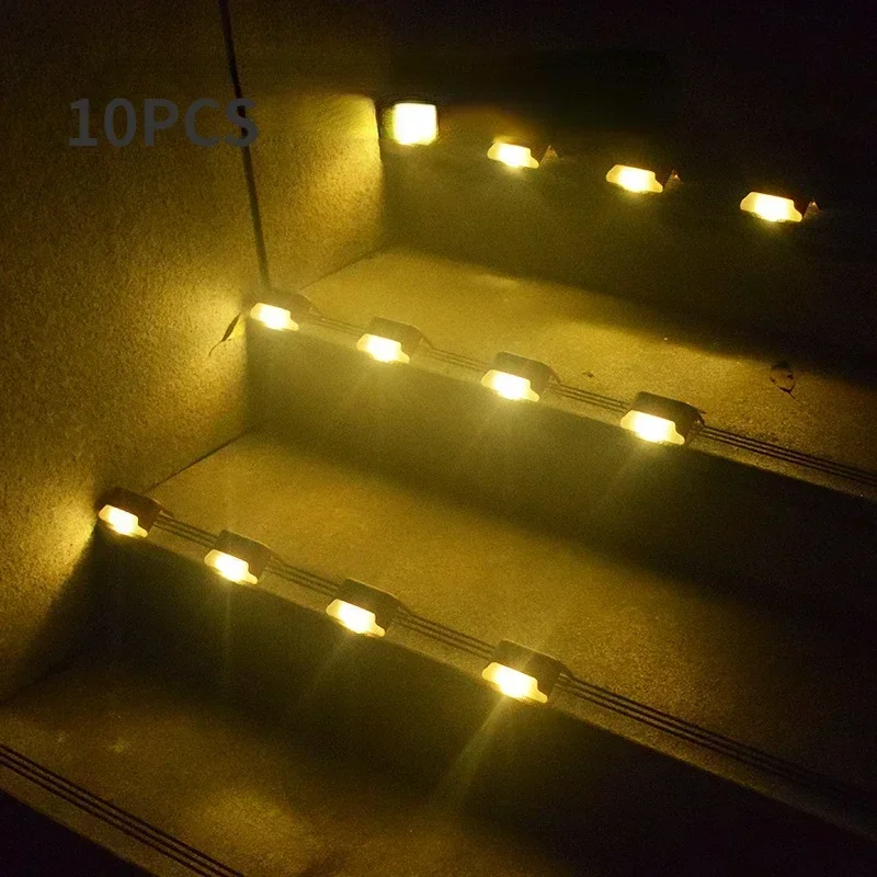 Solar Deck Lights 16 Pack Outdoor Step Lights Waterproof Led Solar Lights for Railing Stairs Step Fence Yard Patio and Pathway