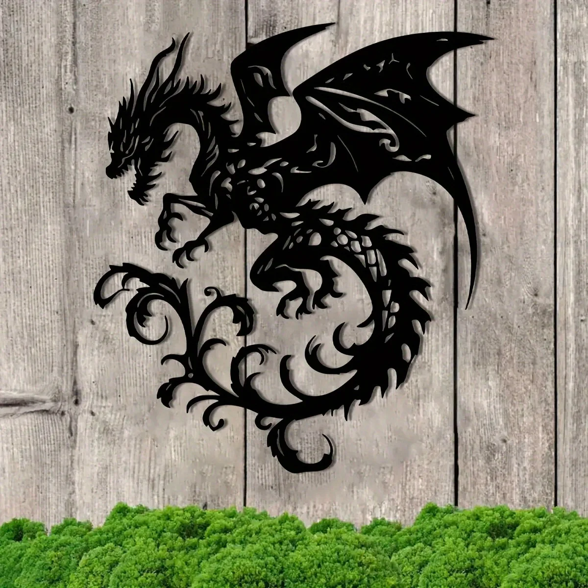 CIFBUY Iron Wall Art Dragon Metal Sculpture Rustproof Hanging Plaque Home Garden Decor Ornament Accent