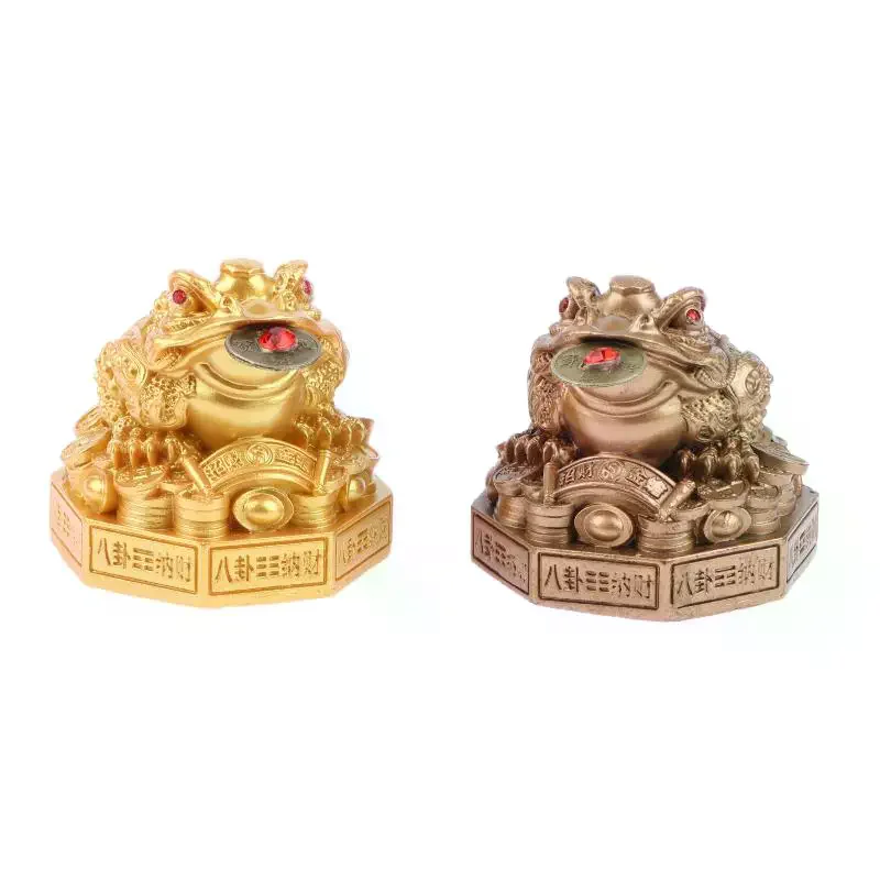 /PFU/Feng Shui Money Frog Statue Three Legged Toad Figurine For Home Office Business Luck Decoration Desktop Ornaments Chinese