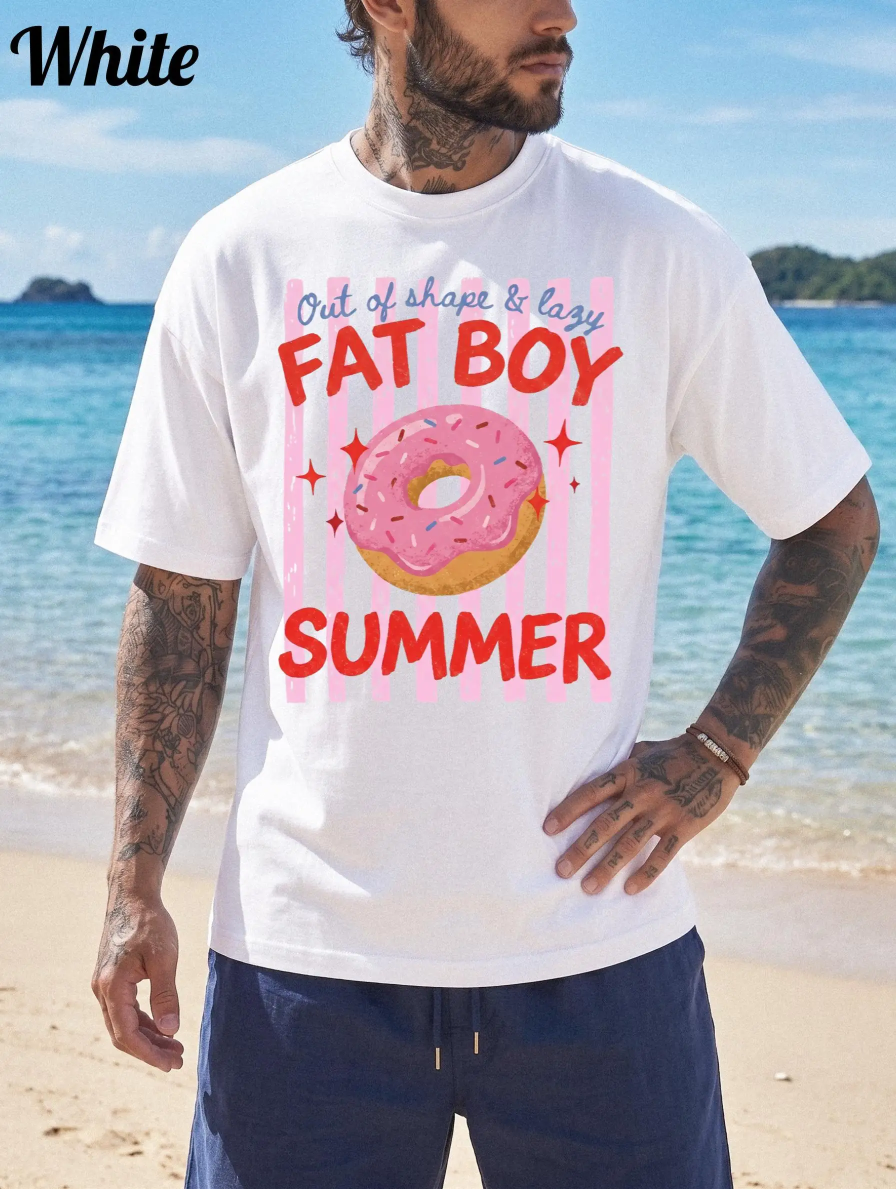 Fat Boy Summer T-Shirt | Funny Donut Summer Shirt Comfort Colors Lazy Summer Shirt Beach Vibe Shirt Fathersday Gift Husband Gift