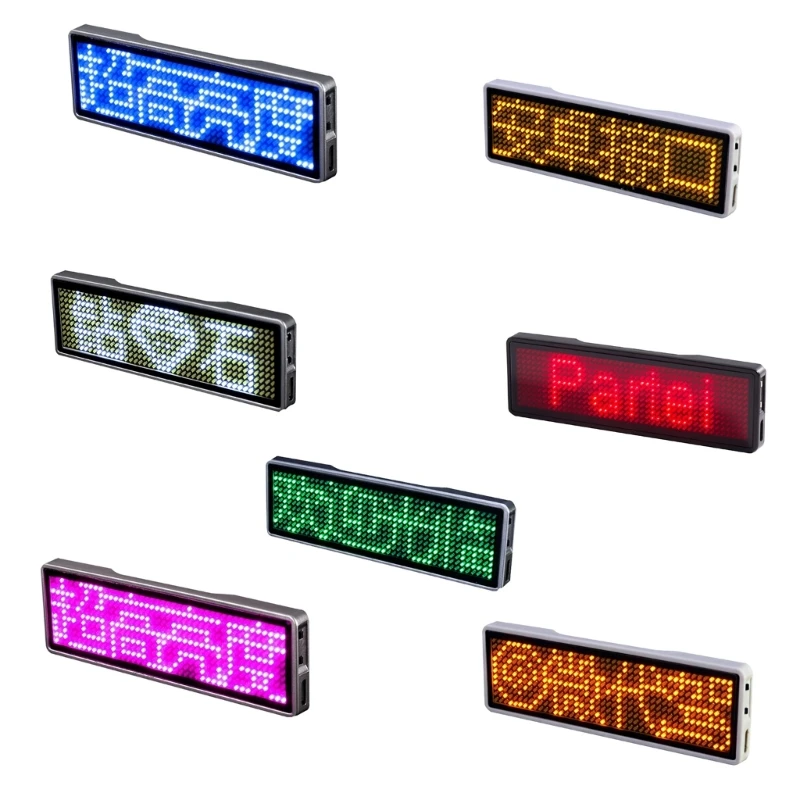 Led Name Badges phone Programmable Business Badges LED Display for Party Rechargeable Name Tags Rechargeable LED Card