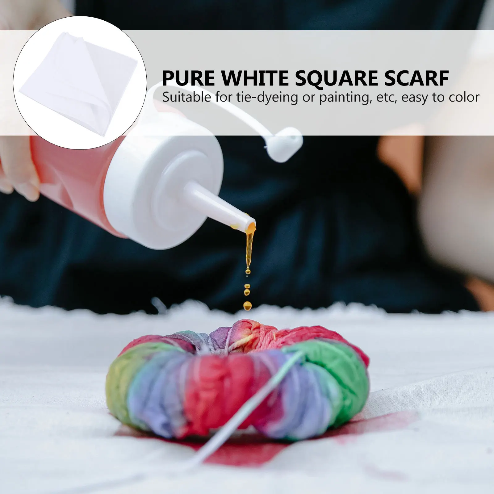 

12 Pcs Pure White Kerchief White Square Cotton Handkerchief Tie Dye Painting Towel DIY Painting Towels Compact Durable Gifts