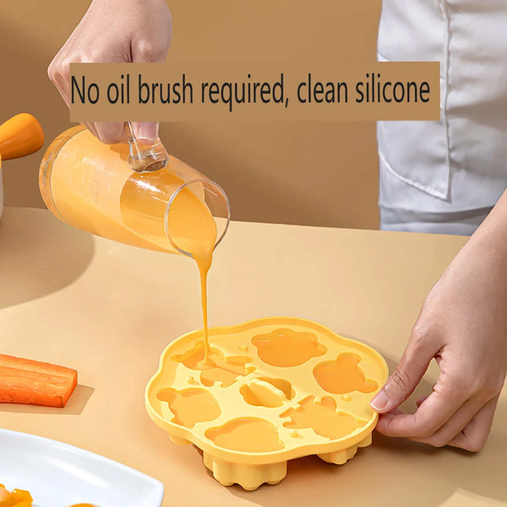 سيليكون قالب الخبز الطفل الغذاء التكميلي قالب الكعكة الرضع تبخير أداة القط باو قالب الكعكة قالب مكعبات الثلج شكل المعجنات الخبز