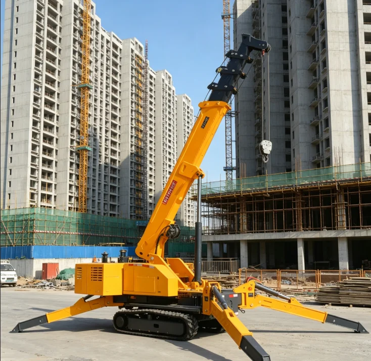 Electric Mini Crawler Spider Crane For Underground Garage Equipment Moving Indoor Air Condition Unit Installation Lift Device