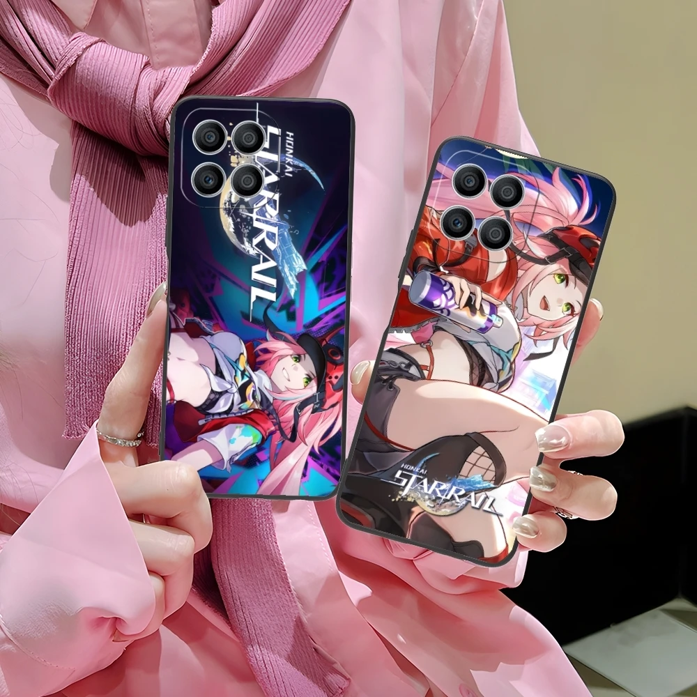 Honkai Star Rail Rappa Mobile Phone Case for Huawei Honor 90 80 70 60 50 30 20 10 9 8 7 Pro S SE Lite 5G Black Phone Cover Shell