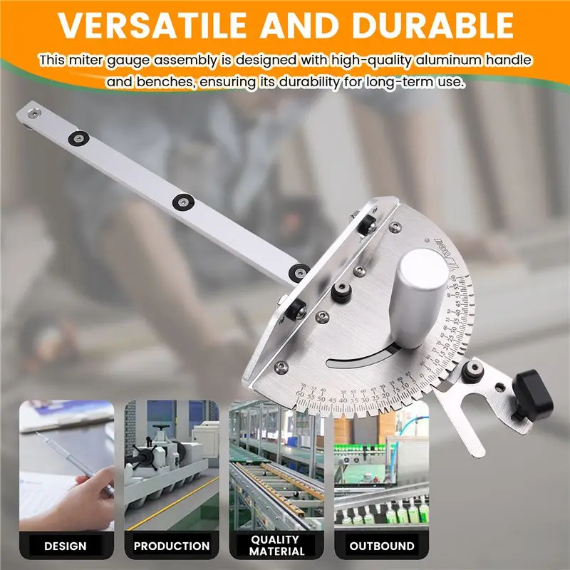 A04G-Miter Gauge Aluminum Handle Benches Table Saw  Router Miter Gauge Sawing Assembly Ruler Woodworking Tools