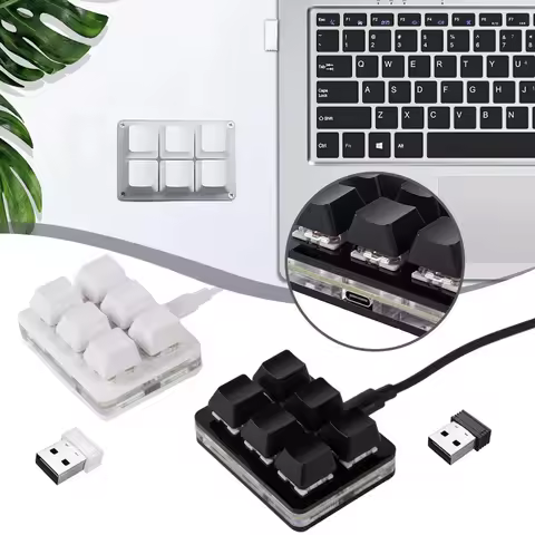 6 Keys Keyboard Bluetooth Custom Keypad Wireless USB Mode Rechargeable Shortcut Dual Macro Hardware Keyboard Programmable