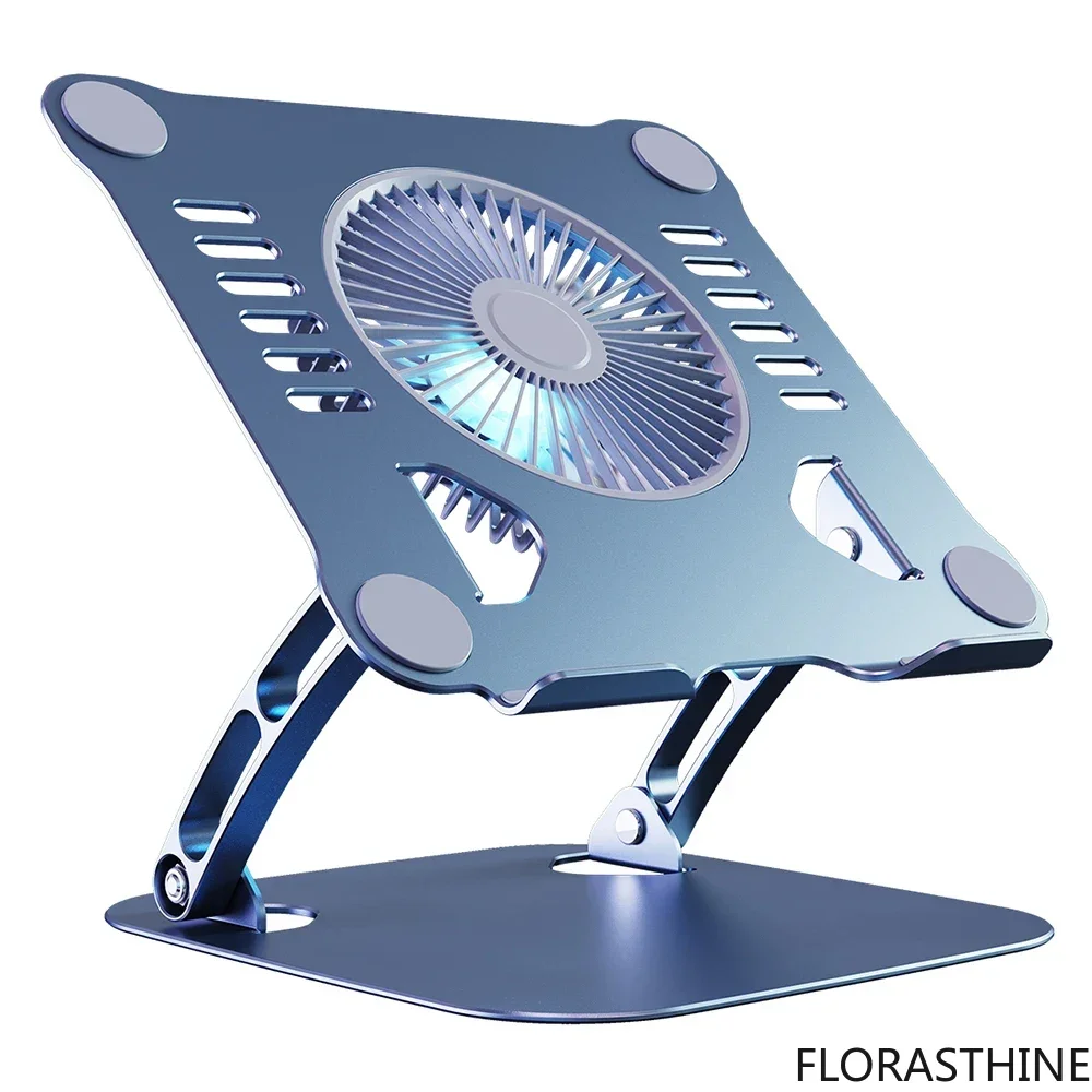 Laptop Tablet Foldable Stand with Cooling Fan Heat Dissipation Stand for Air Macbook Pro Desktop Cooler Aluminum Notebook Holder