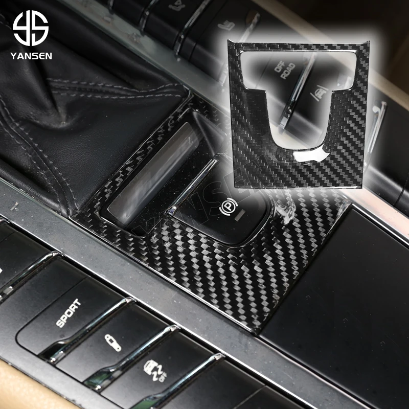 

Car Central Control for Porsche Macan 2014-2020 Carbon Fiber P Gear Button Handbrake Parking Panel Sticker Interior Accessories